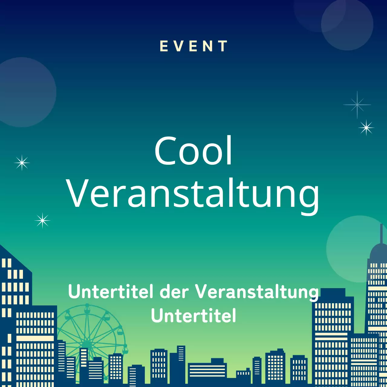 Thumbnail-Ankündigung für eine trendige Sommernacht in Lila und Pink