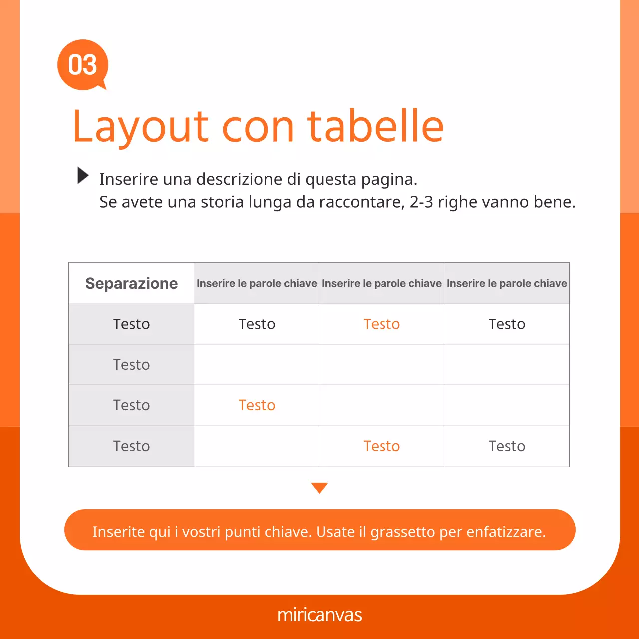 Promuovere un marchio semplice in bianco e arancione