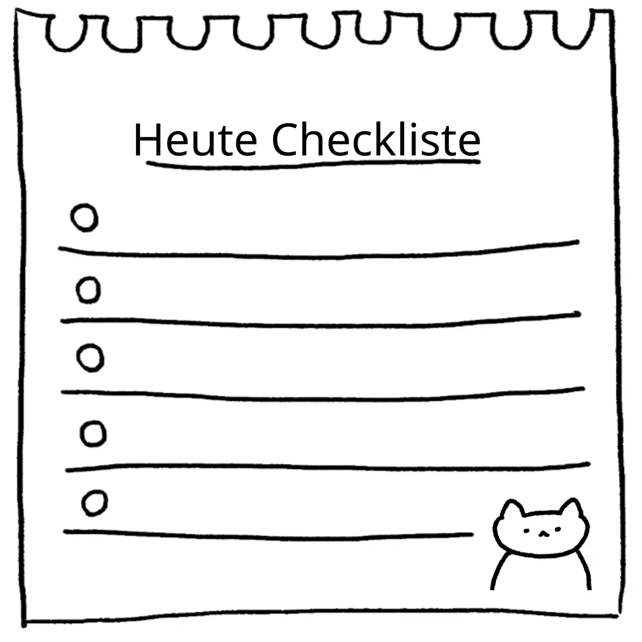 Niedlich Heute Checkliste