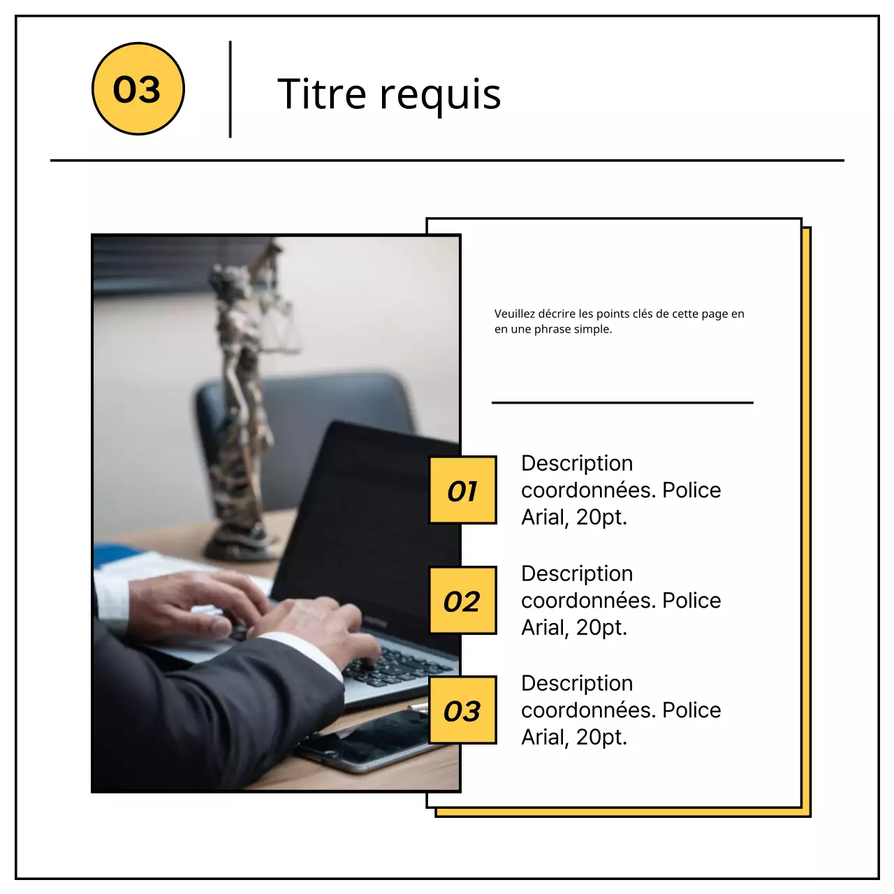 Un simple prospectus d'entreprise jaune et noir