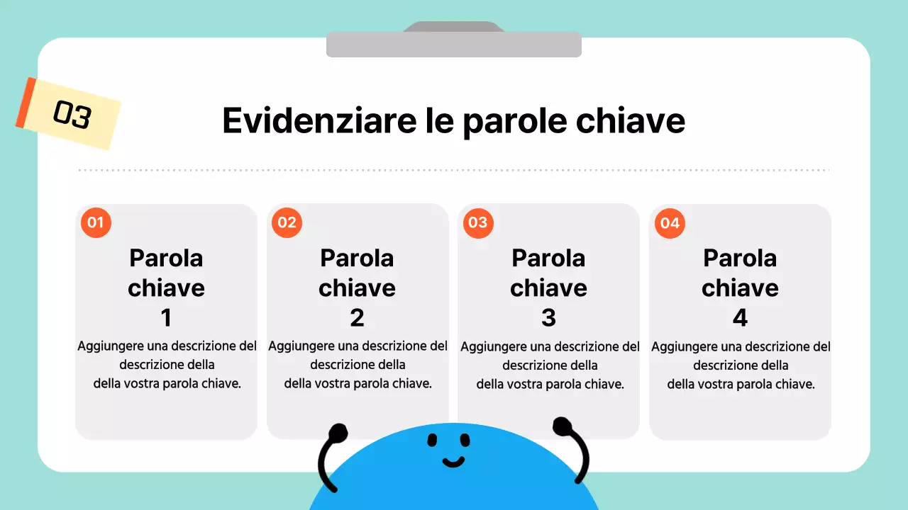 Una guida semplice e carina in azzurro e bianco
