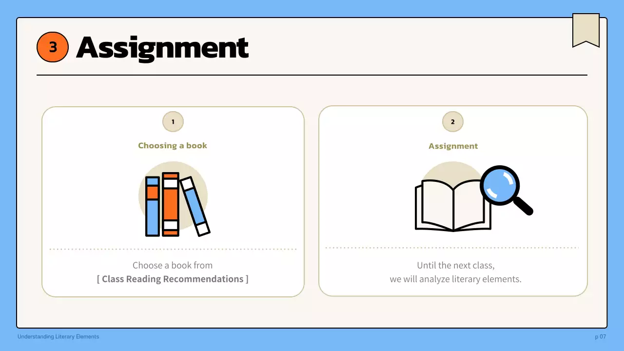 Blue Simple Literary Guide Presentation