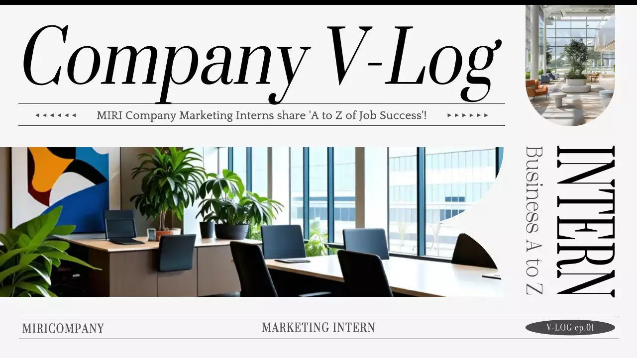 A modern intern vlog video in black and white