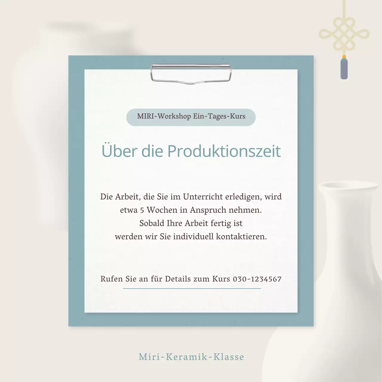 Mint und beige orientalische Töpferwerkstatt Ankündigung