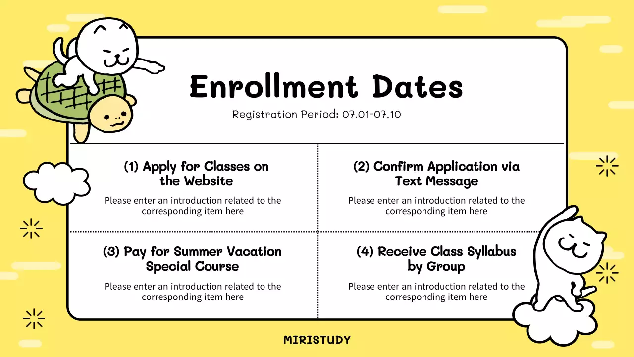 Yellow Playful Vacation Announcement Presentation