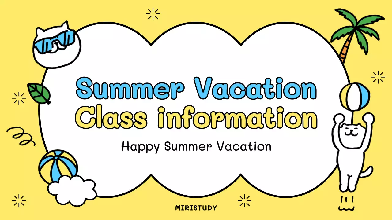 Yellow Playful Vacation Announcement Presentation