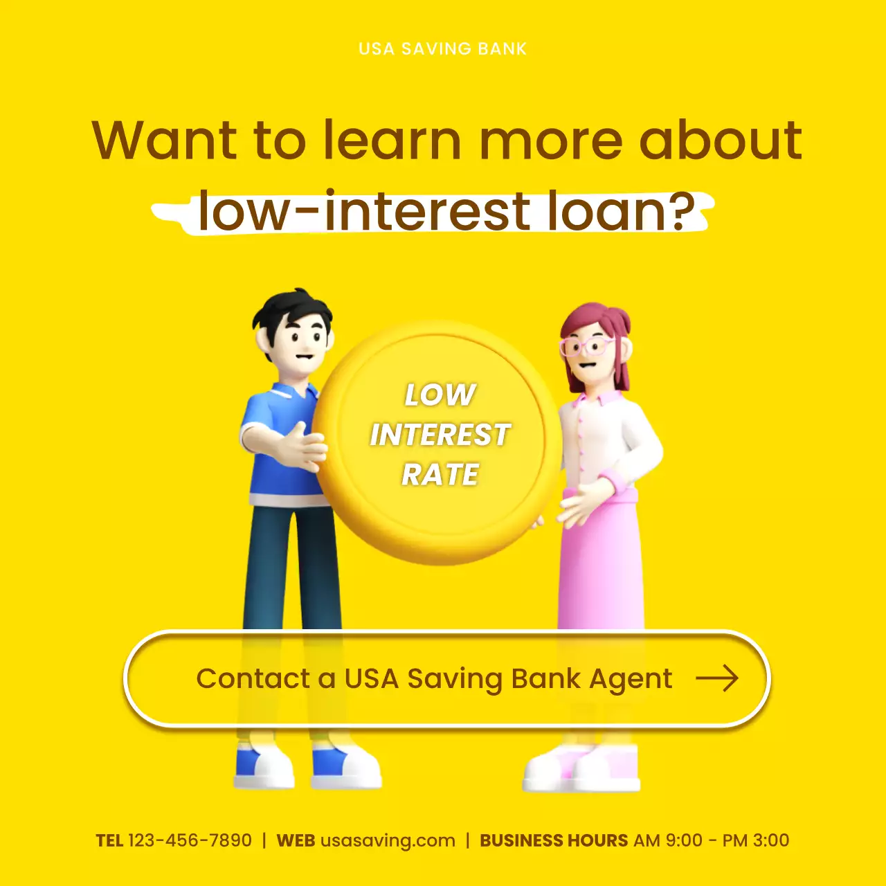 Yellow Modern Loan Promotion Instagram Carousel