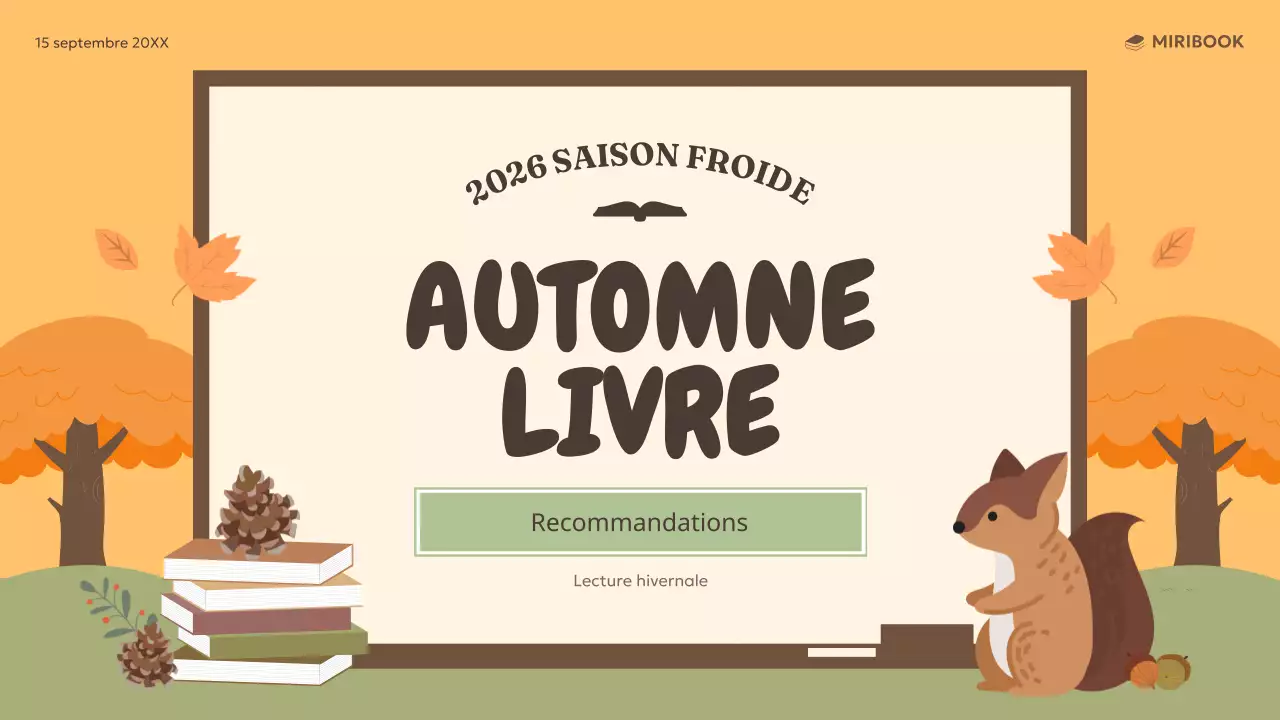 Une sélection de recommandations de livres d'automne en orange et vert