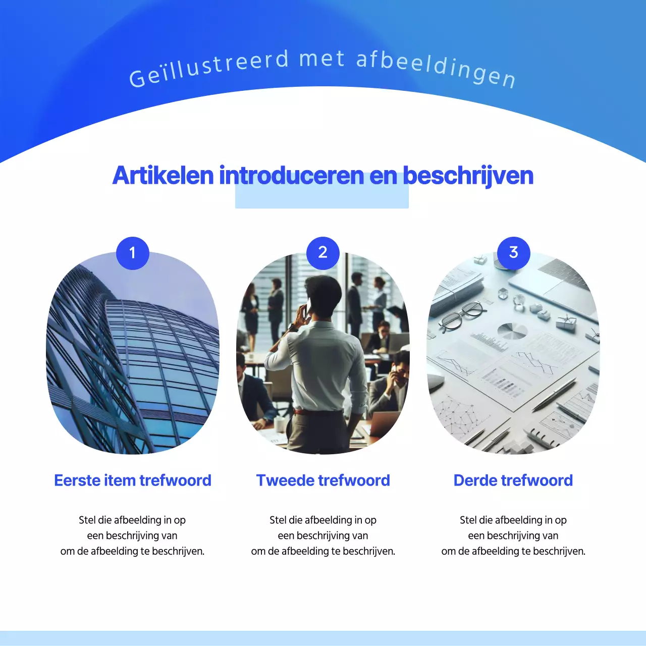 Een eenvoudige zakelijke nieuwsbrief in blauw en wit