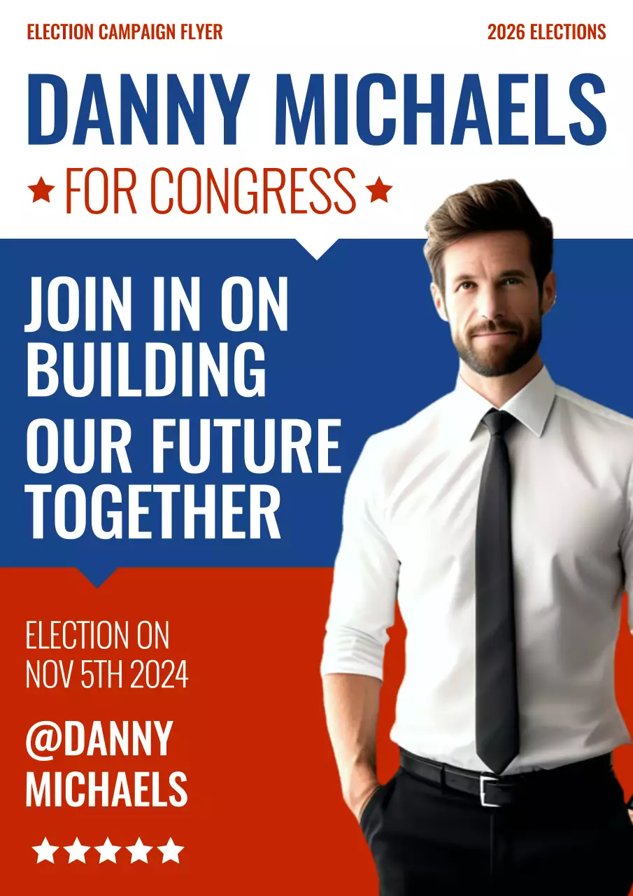 Red Modern Election Promotion Poster