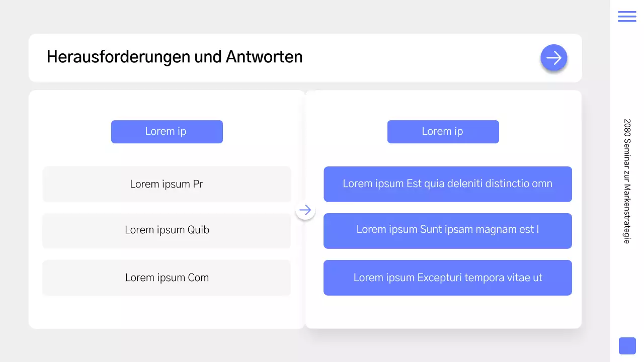 Eine einfache Markenstrategie-Fibel in Blau und Grau