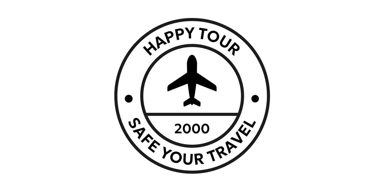 Simple travel promotion logo in the form of a stamp