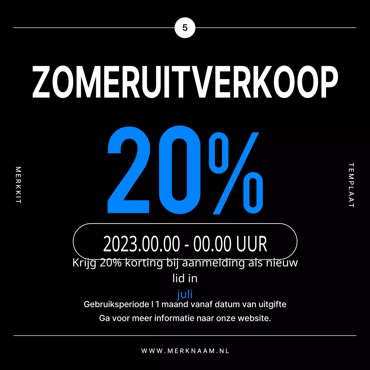Promoot een modern merk in zwart en blauw