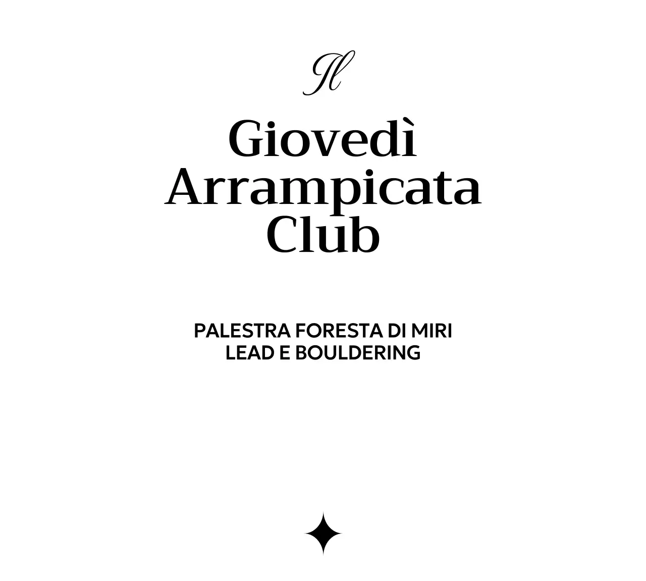 Promuovere un club di arrampicata minimalista con un'elegante tipografia