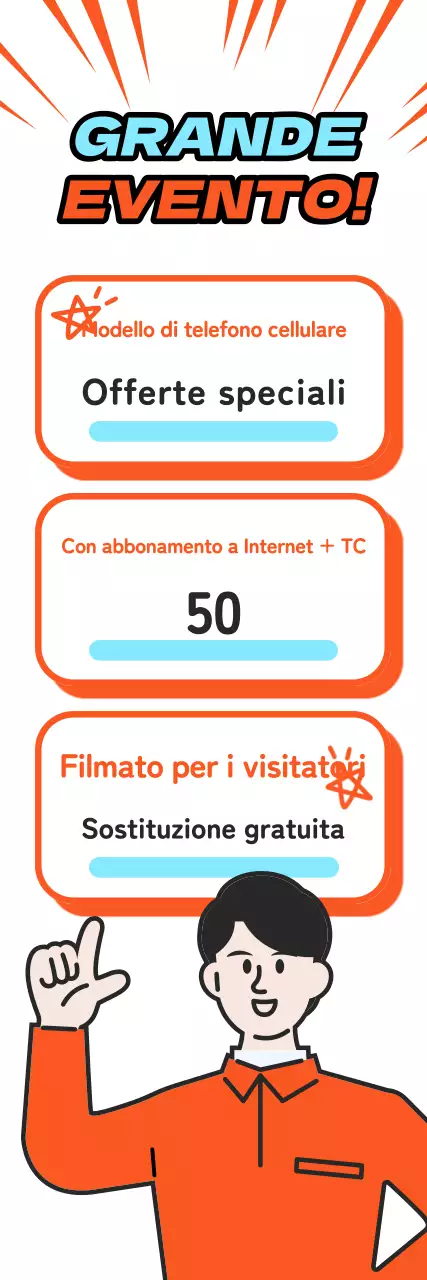 Promuovete un evento kitsch arancione del vettore di telefonia mobile