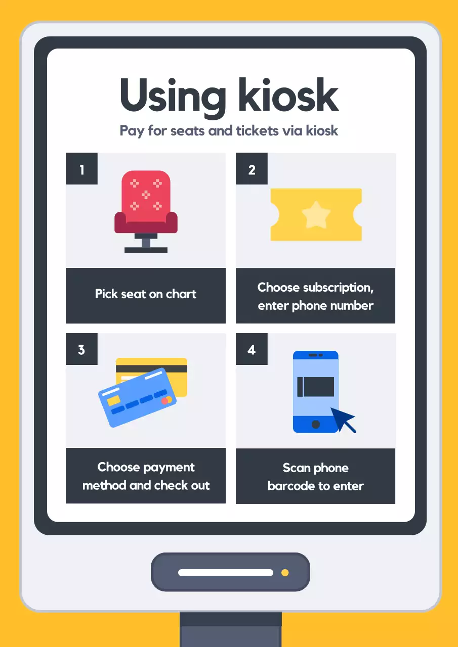 Yellow Simple Kiosk Guide Poster