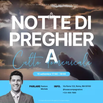 Promuovere un semplice incontro di preghiera in bianco e azzurro