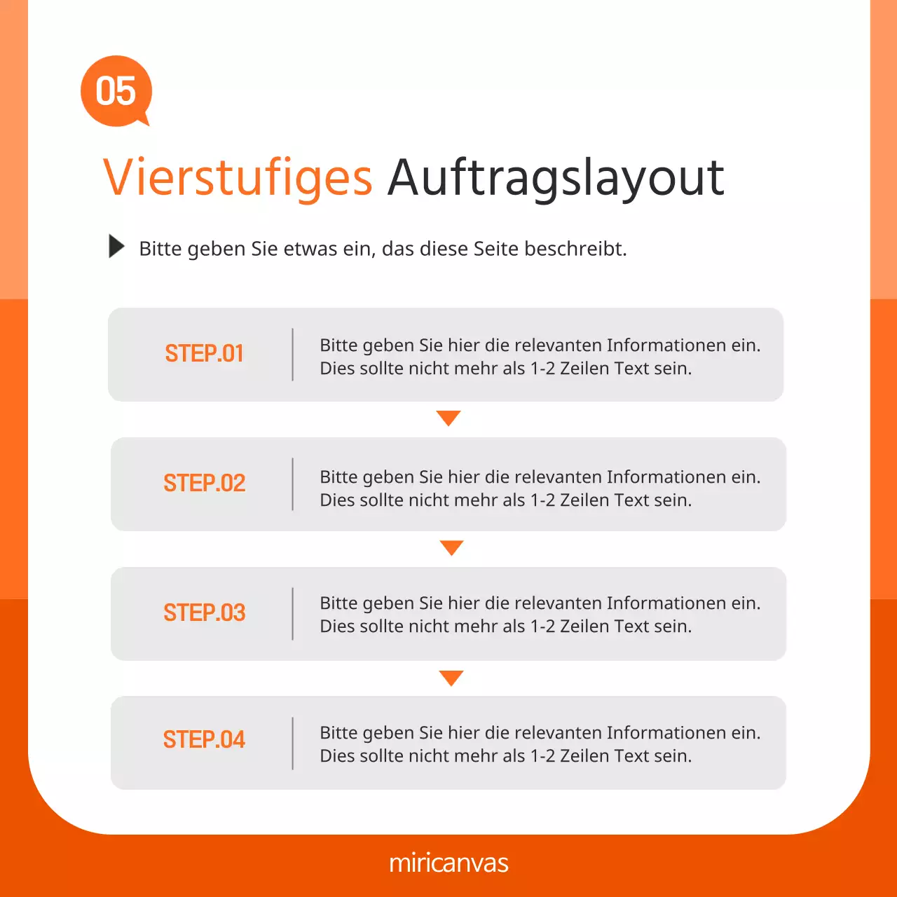 Werbung für eine einfache Marke in Weiß und Orange
