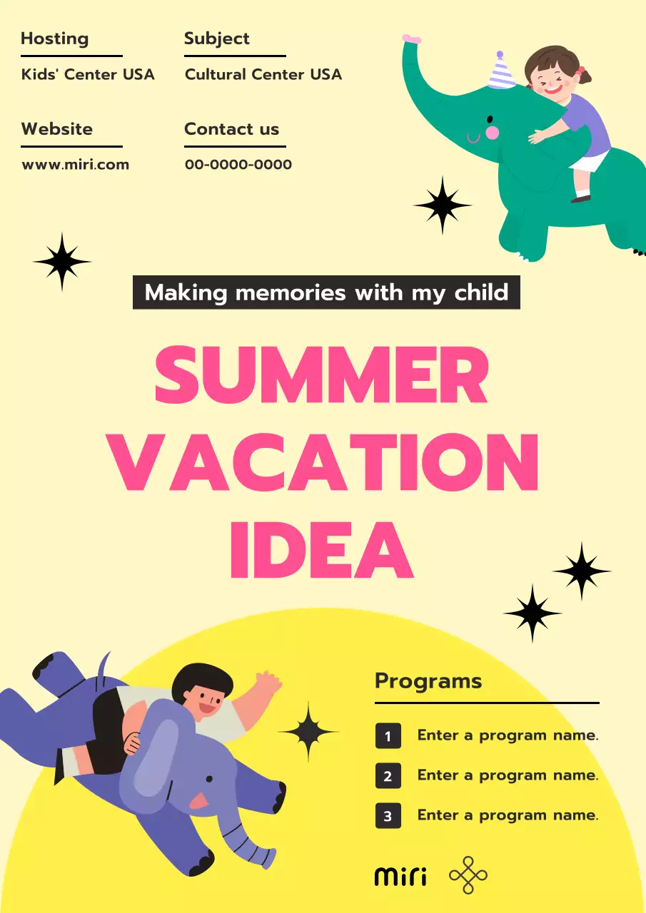 Yellow Playful Vacation Guide Poster