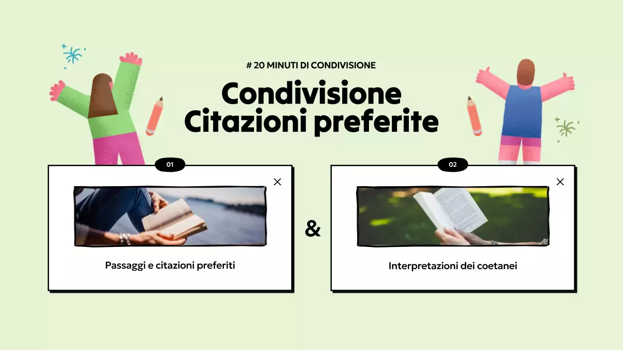 Semplice presentazione del club del libro in azzurro e giallo