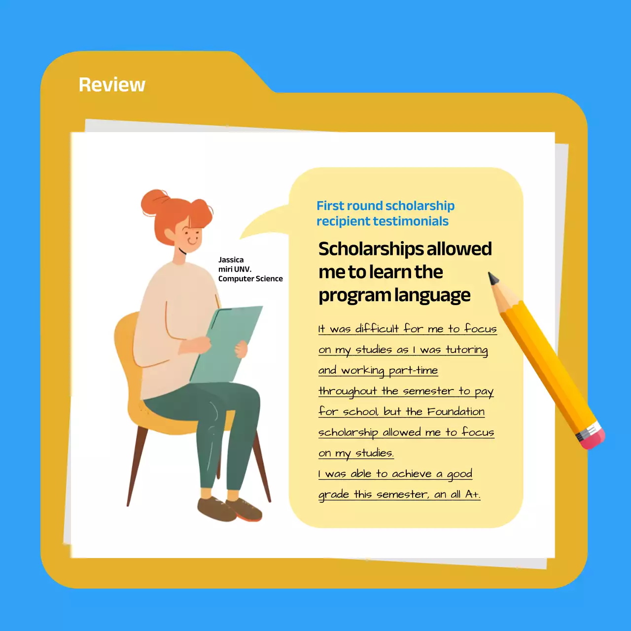 Yellow Simple Scholarship Guide Instagram Carousel