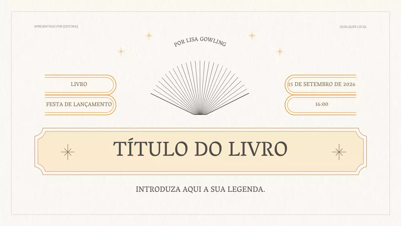 Apresentação do novo livro geométrico amarelo e marfim