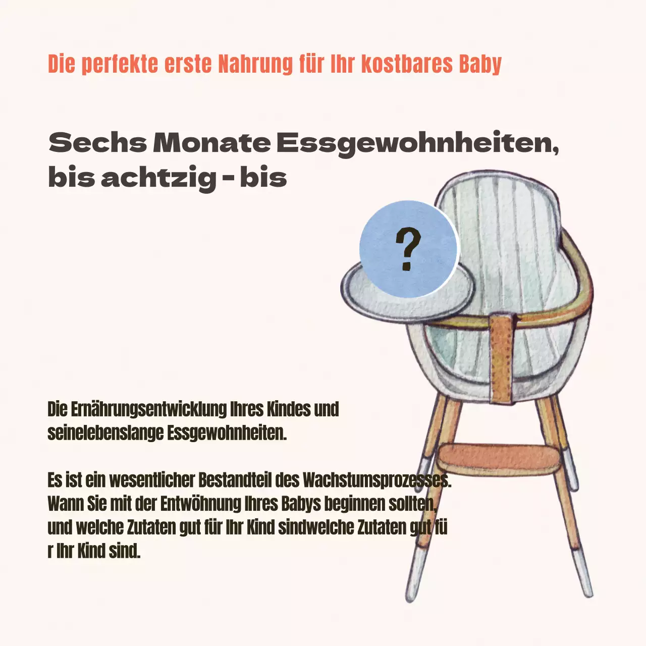 Über diese niedliche orange-elfenbeinfarbene Babynahrung