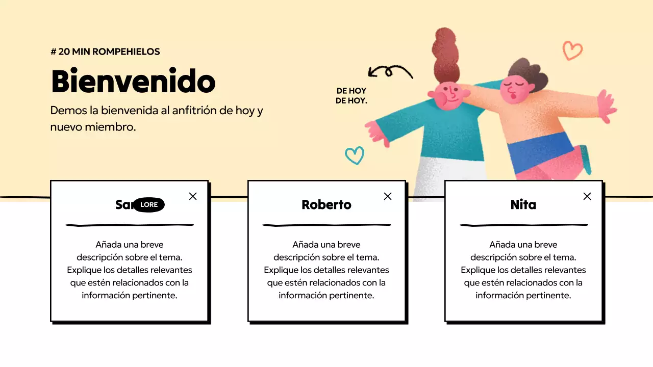 Presentación sencilla de un club de lectura en azul claro y amarillo