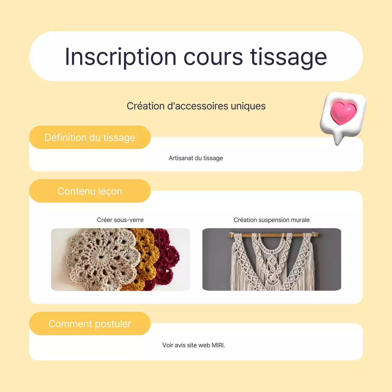 Présentation du programme de centres d'assistance unipersonnels jaune et bleu clair à la mode