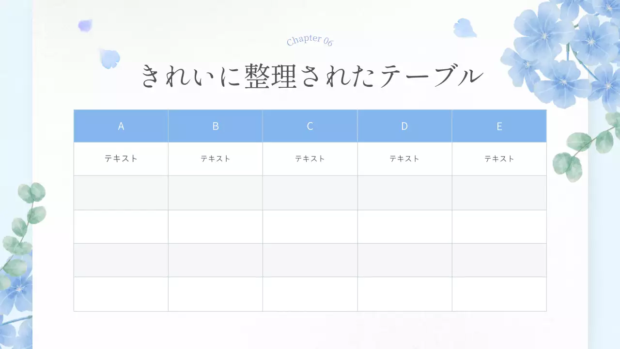 青 シンプル 花 プレゼンテーション