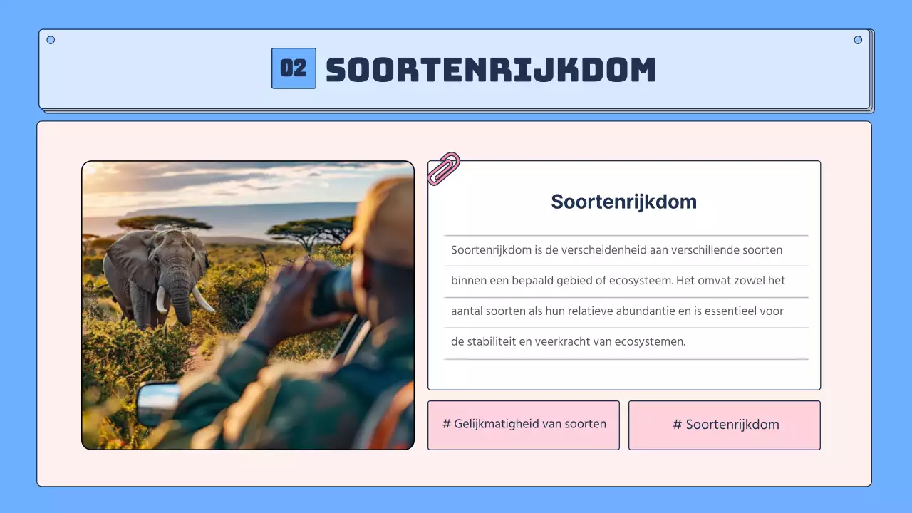 Tropische biodiversiteit in blauw en roze leermiddelen