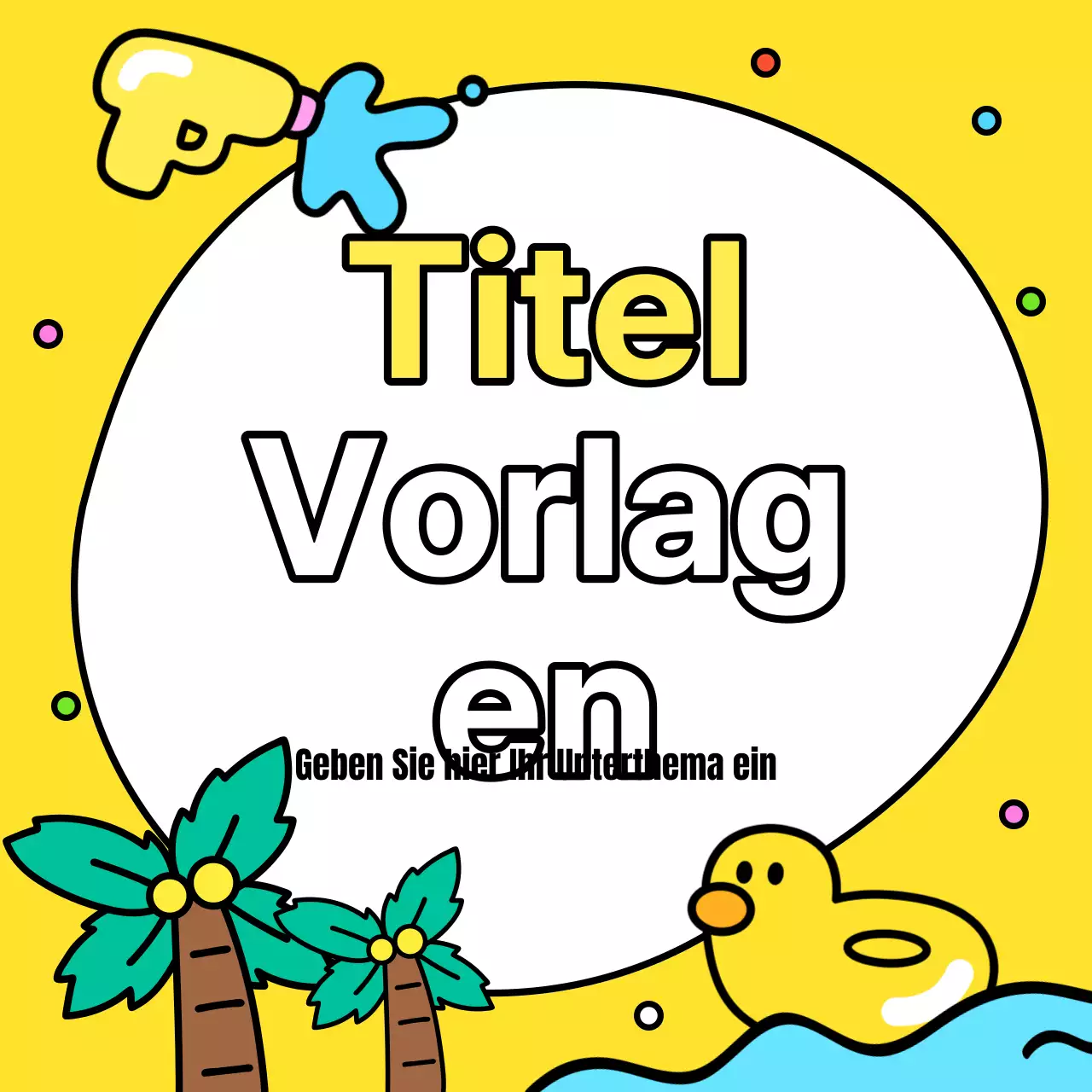 Eine hübsche Sommer-Event-Anzeige in Gelb und Hellblau