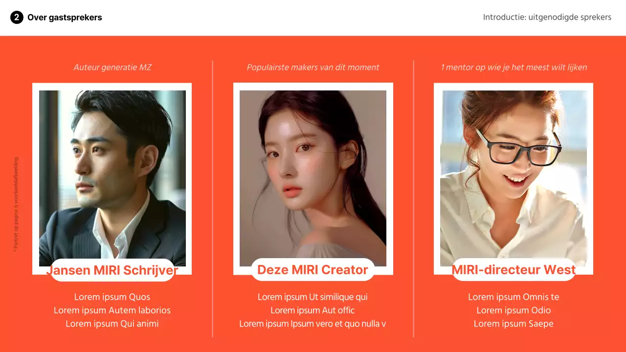 Modern speakerdeck in oranje en zwart-wit