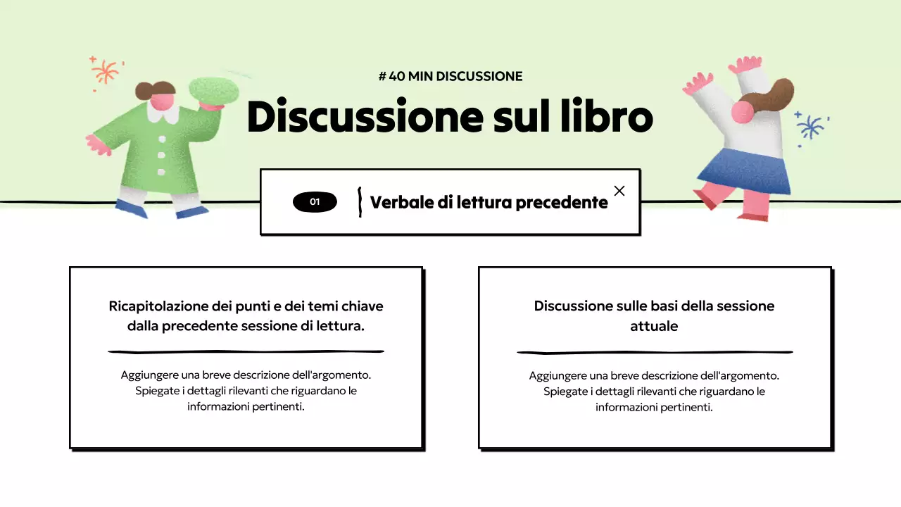 Semplice presentazione del club del libro in azzurro e giallo