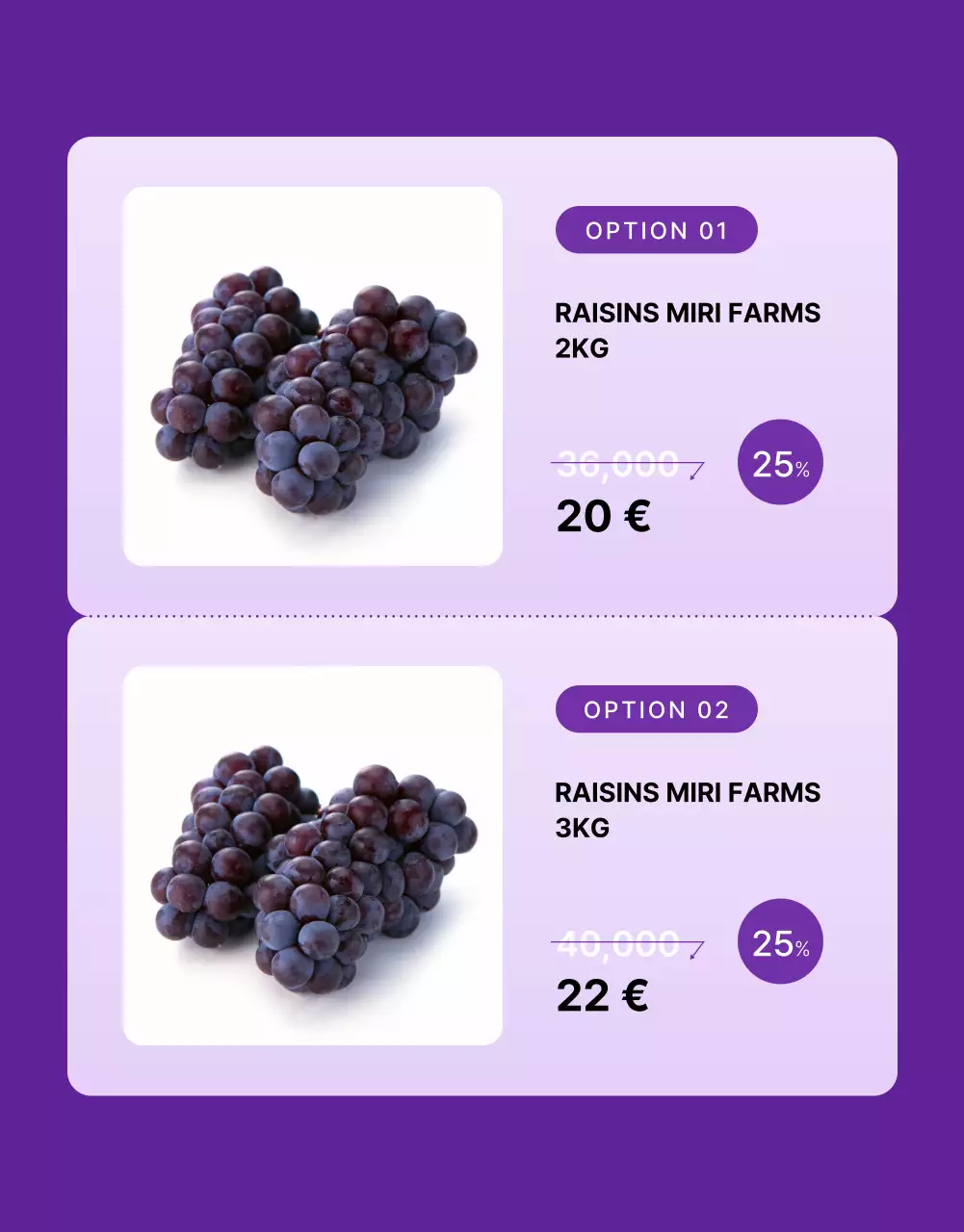 Promouvoir des raisins simples et de saison en violet et mauve