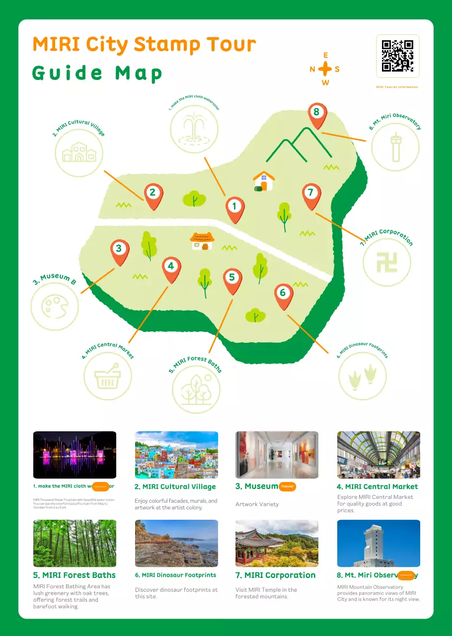 Selebaran tur perangko kota yang lucu
