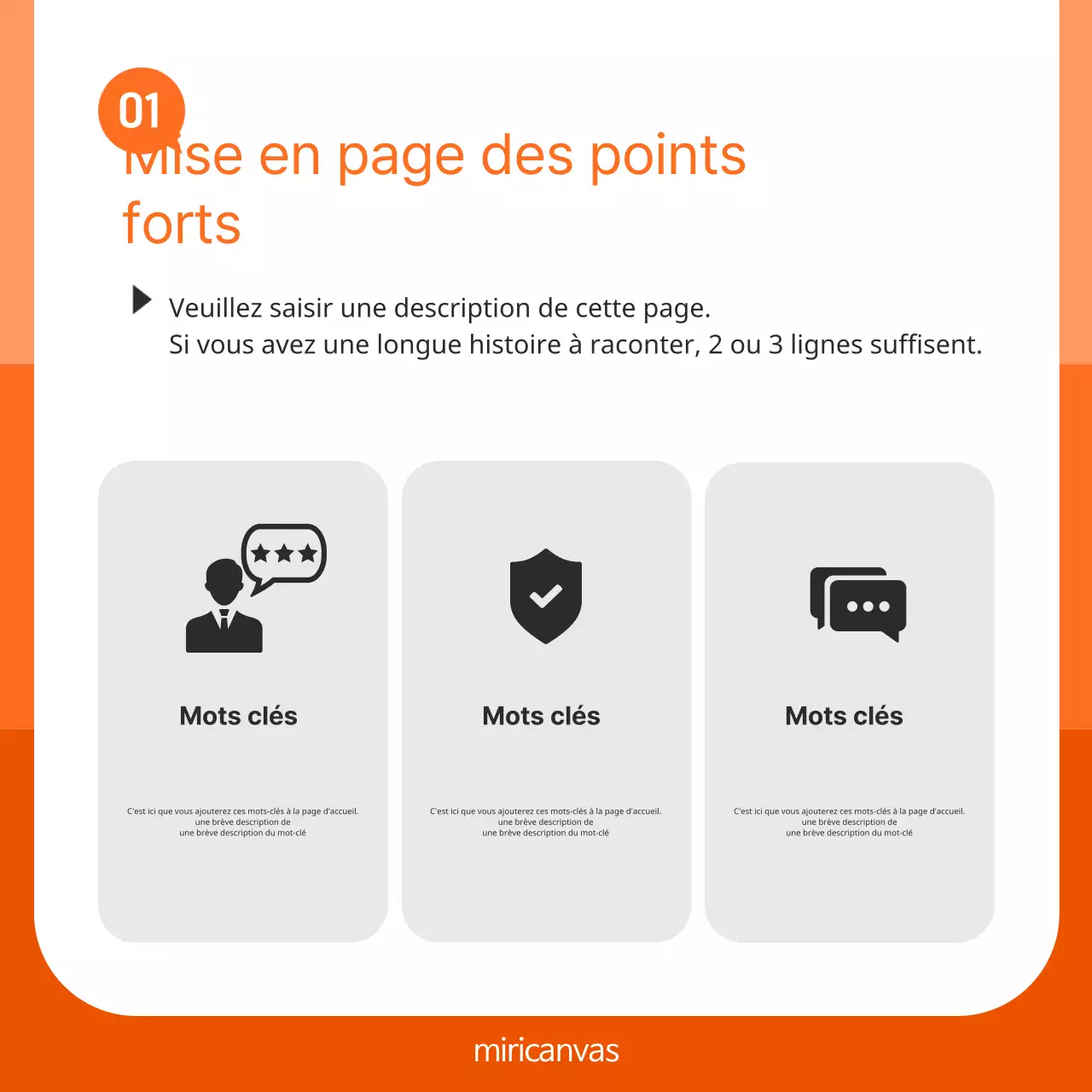 Promouvoir une marque simple en blanc et orange