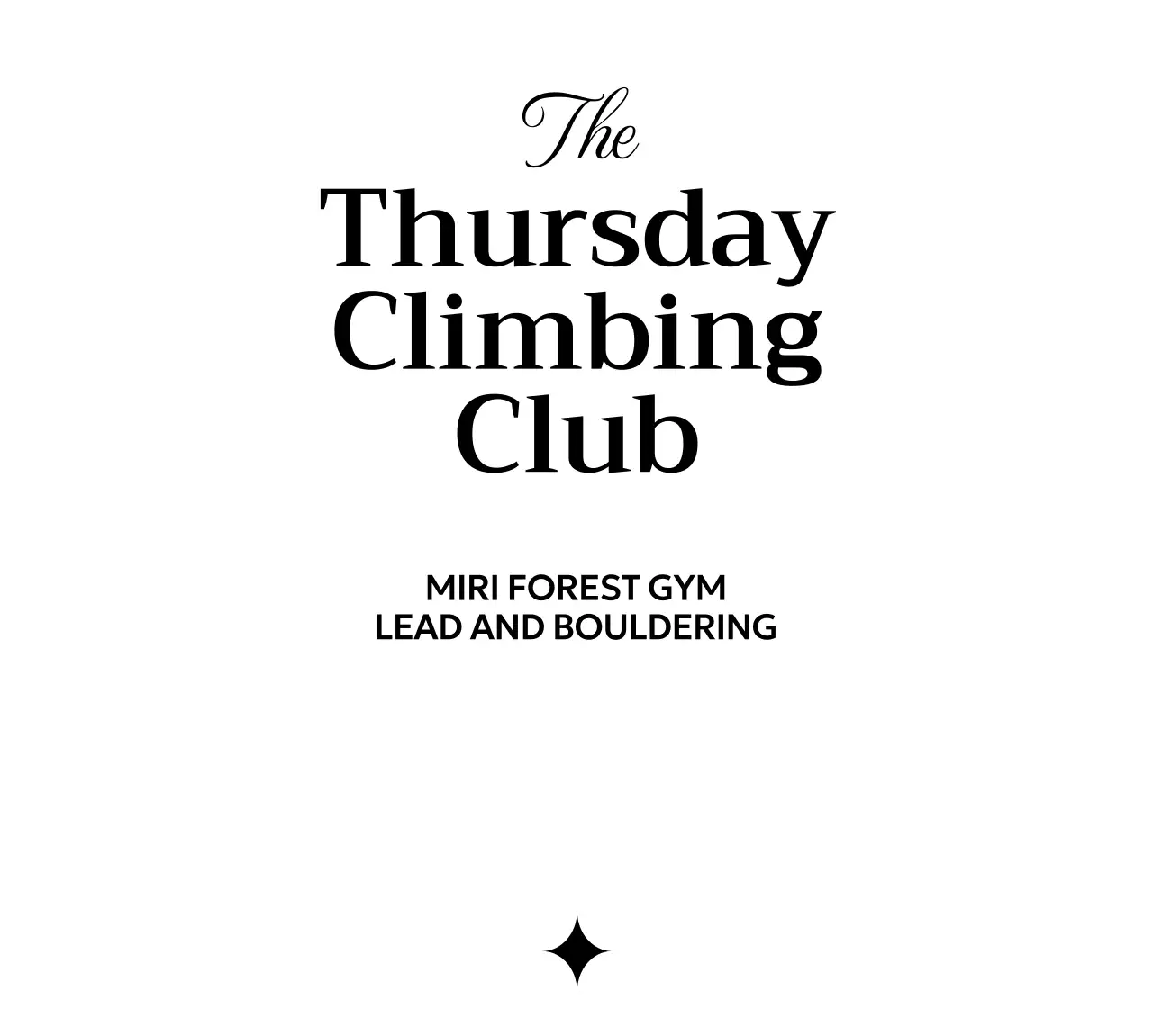 세련된 타이포그래피를 사용한 미니멀한 클라이밍 클럽 홍보