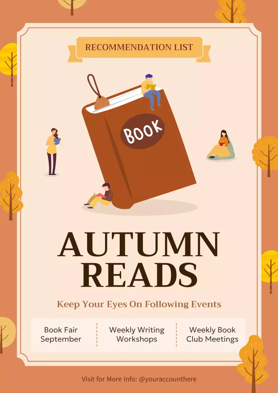 Orange Simple Reading Guide Poster