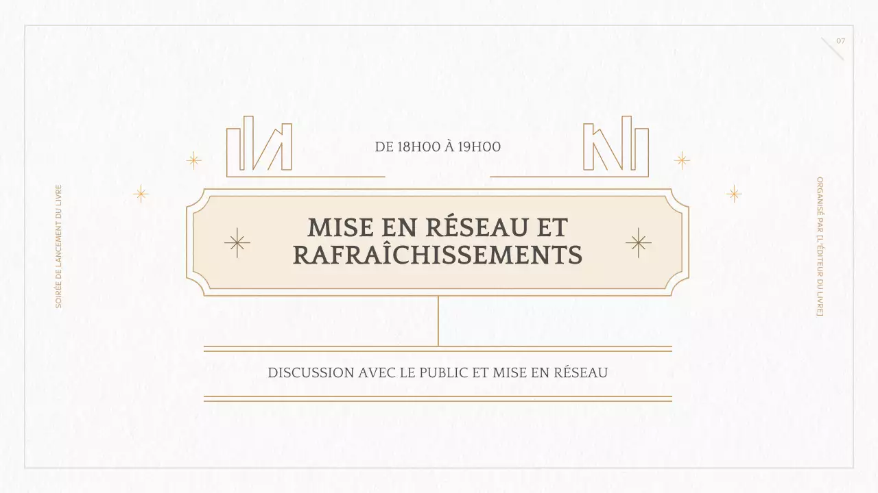 Présentation du nouveau livre géométrique jaune et ivoire lors d'une conférence de presse