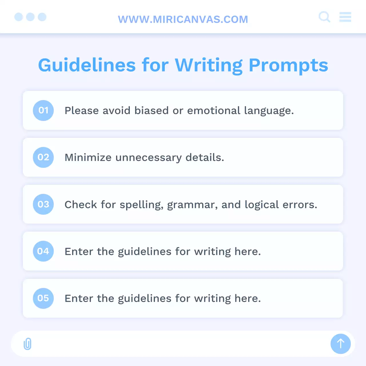 Blue Minimal Prompt Guide Instagram Carousel