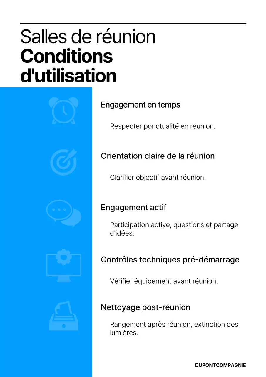 Un modèle d'entreprise simple en bleu et noir