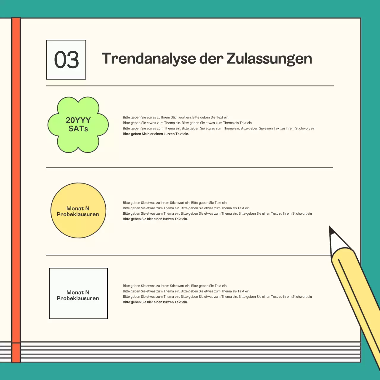 Förderung eines kitschigen orangefarbenen Schulvortrags