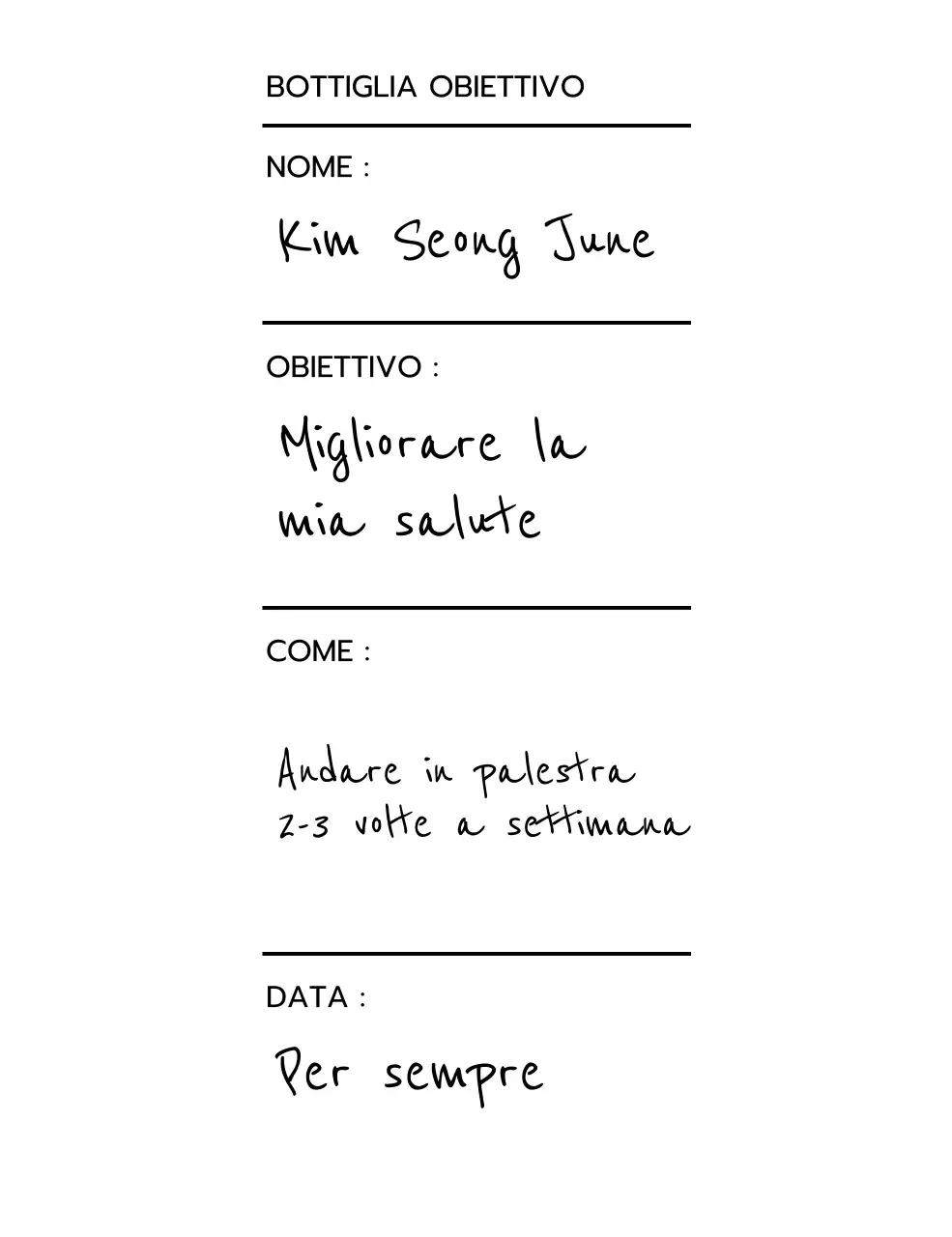 Un piano di miglioramento della salute con un layout pulito