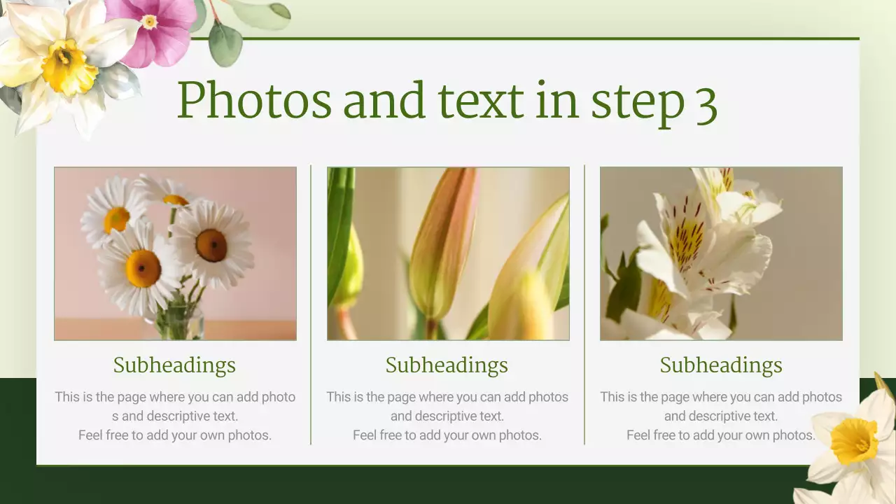 Green Floral Backgrounds Presentation