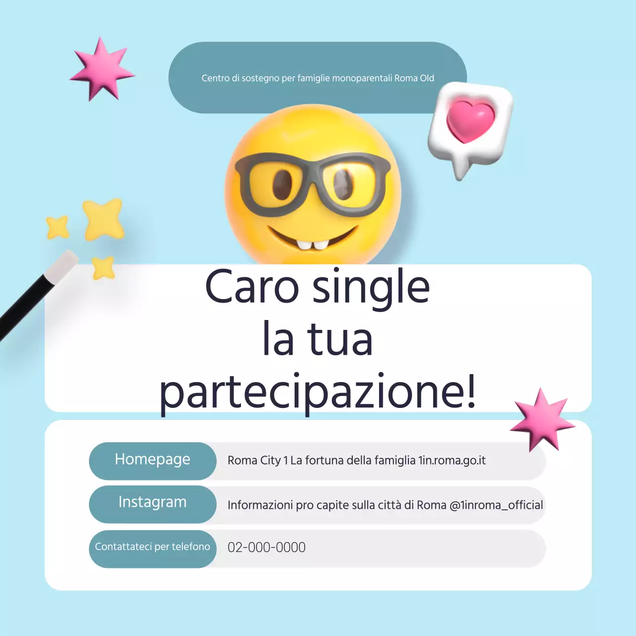 Presentazione del programma di centri di assistenza monopersonale di tendenza in giallo e azzurro