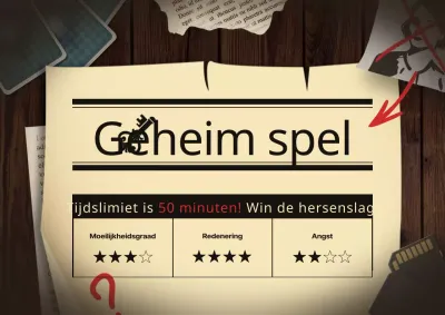 Een vintage escape room café in beige en bruin promoten