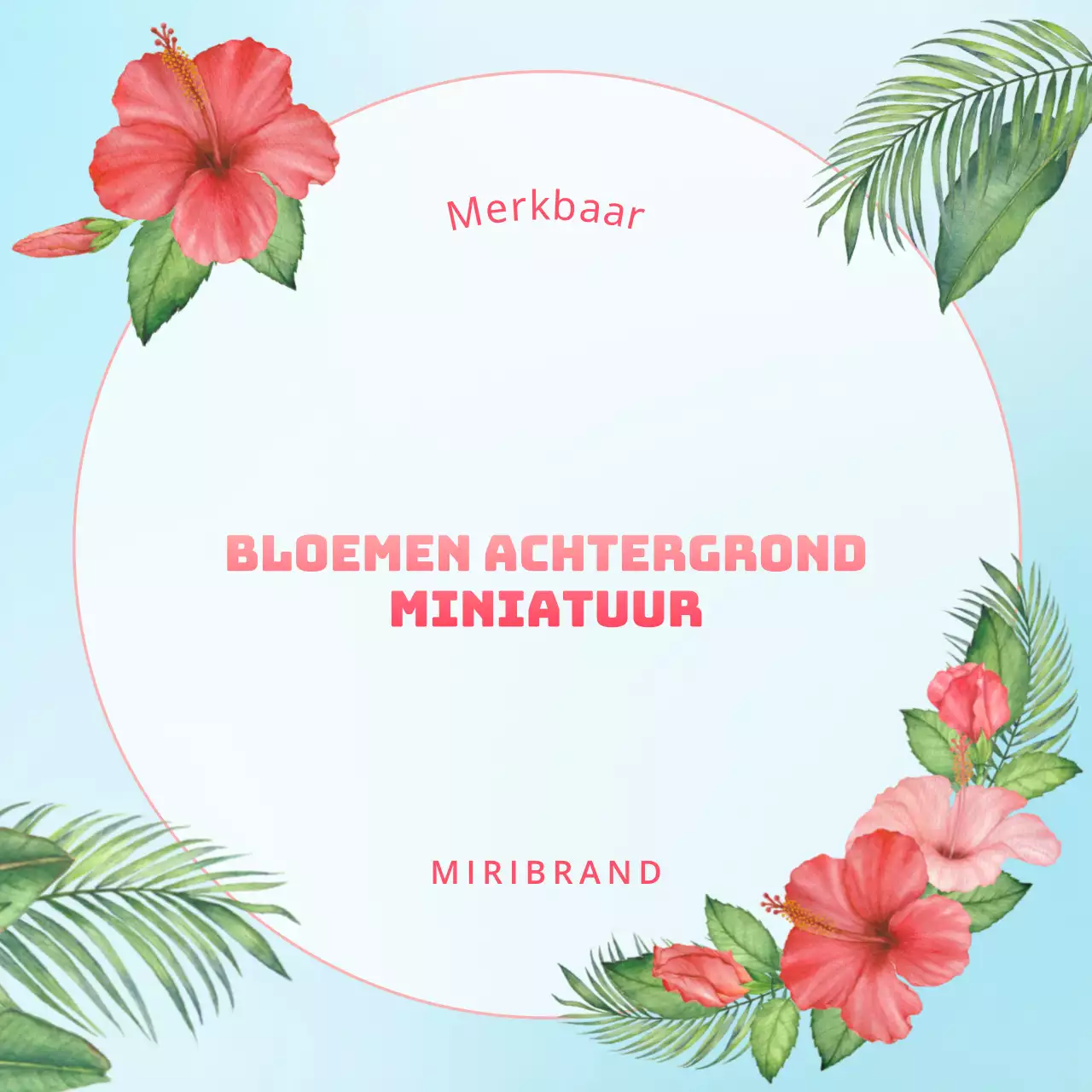 Dekbedovertrek met bloemenachtergrond in tropische stijl in mint en hot pink