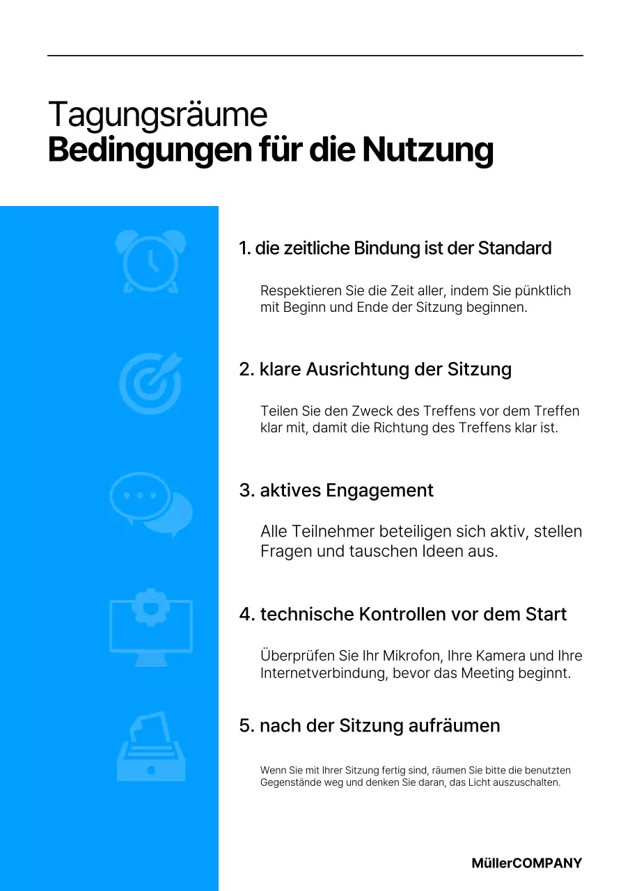 Eine einfache Unternehmensvorlage in Blau und Schwarz