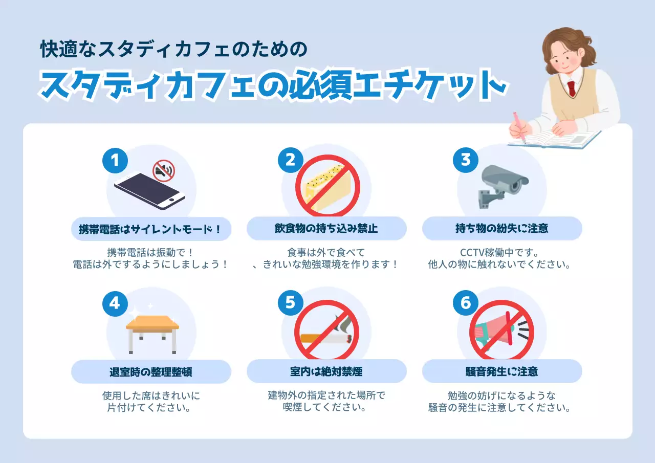 青 シンプル エチケット ポスター